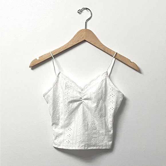 SHEIN Eyelet Crop Cami Top - Picture 1 of 5